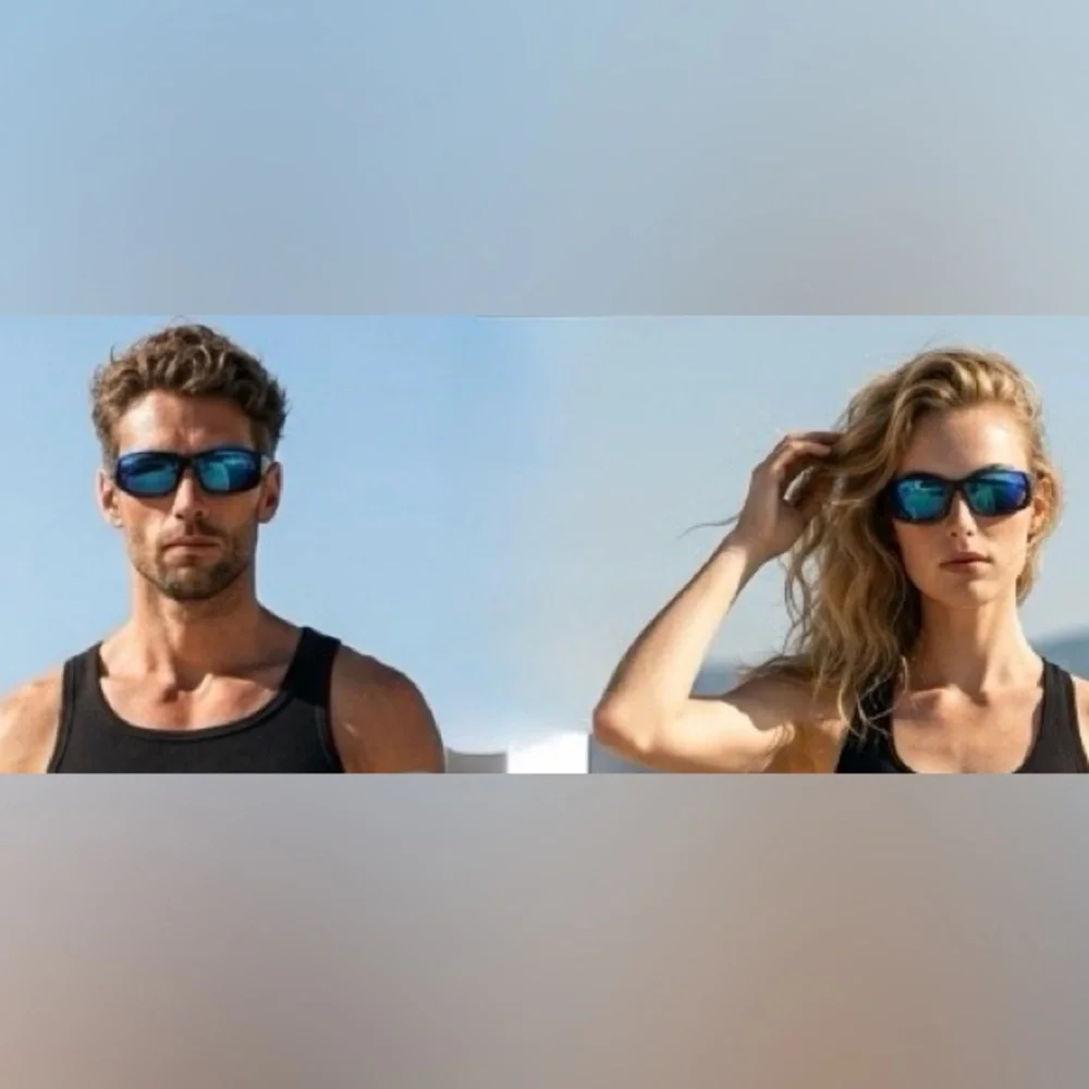 Costa Del Mar Brine II Sunglasses Black with Blue Polarized Lenses 59 18 130